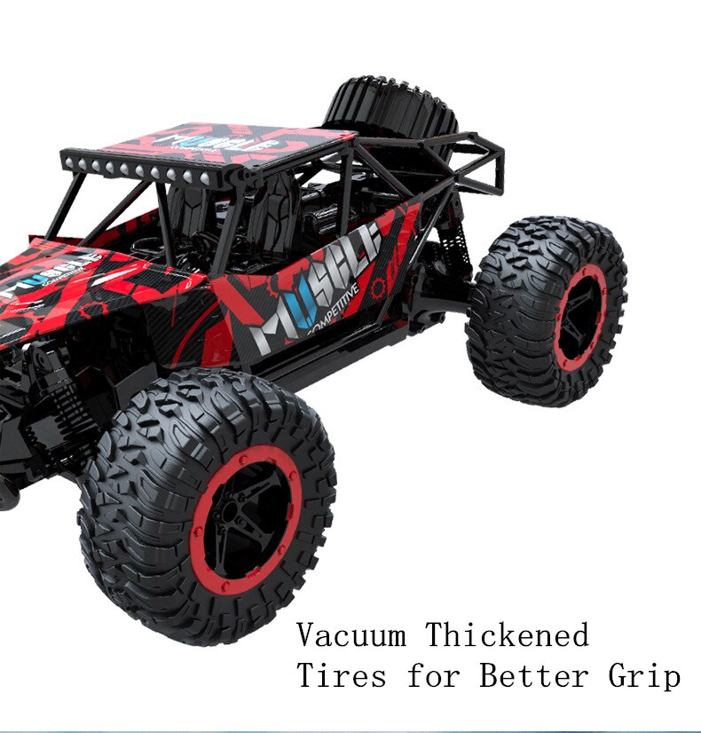 1:16 RC Car 2.4G Electric Remote Control Model Children Rear Wheel Drive Crawler Bigfoot Off Road Cars Outdoor Toys For Boy Gift