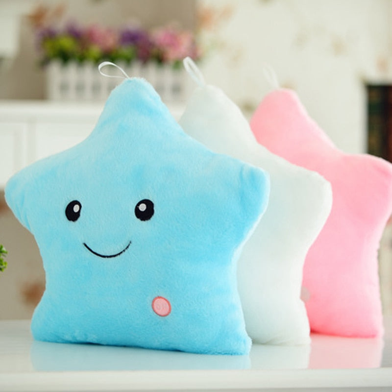 1 Piece 40*35cm Stuffed Dolls Soft Lighting Pillow Star Heart  Light Colorful Pillows Cushion Office Popular Plush Toys