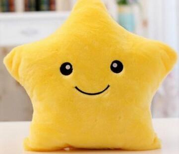 1 Piece 40*35cm Stuffed Dolls Soft Lighting Pillow Star Heart  Light Colorful Pillows Cushion Office Popular Plush Toys