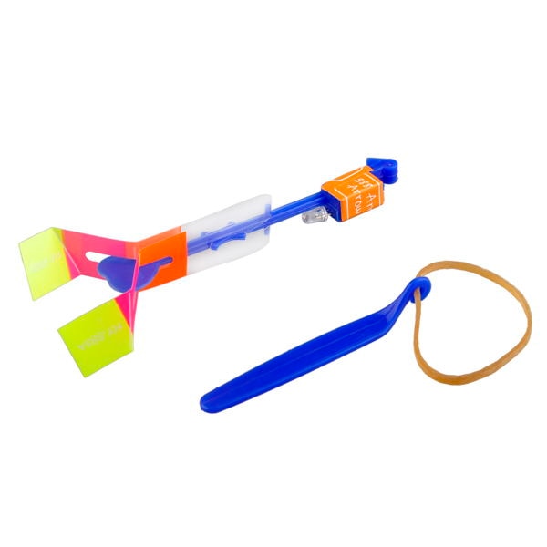 100Pcs/lot or 50pcs Amazing Light Arrow Rocket Helicopter Flying Toy LED Light Flash Toys Party Fun Gift Rubber Band Catapult