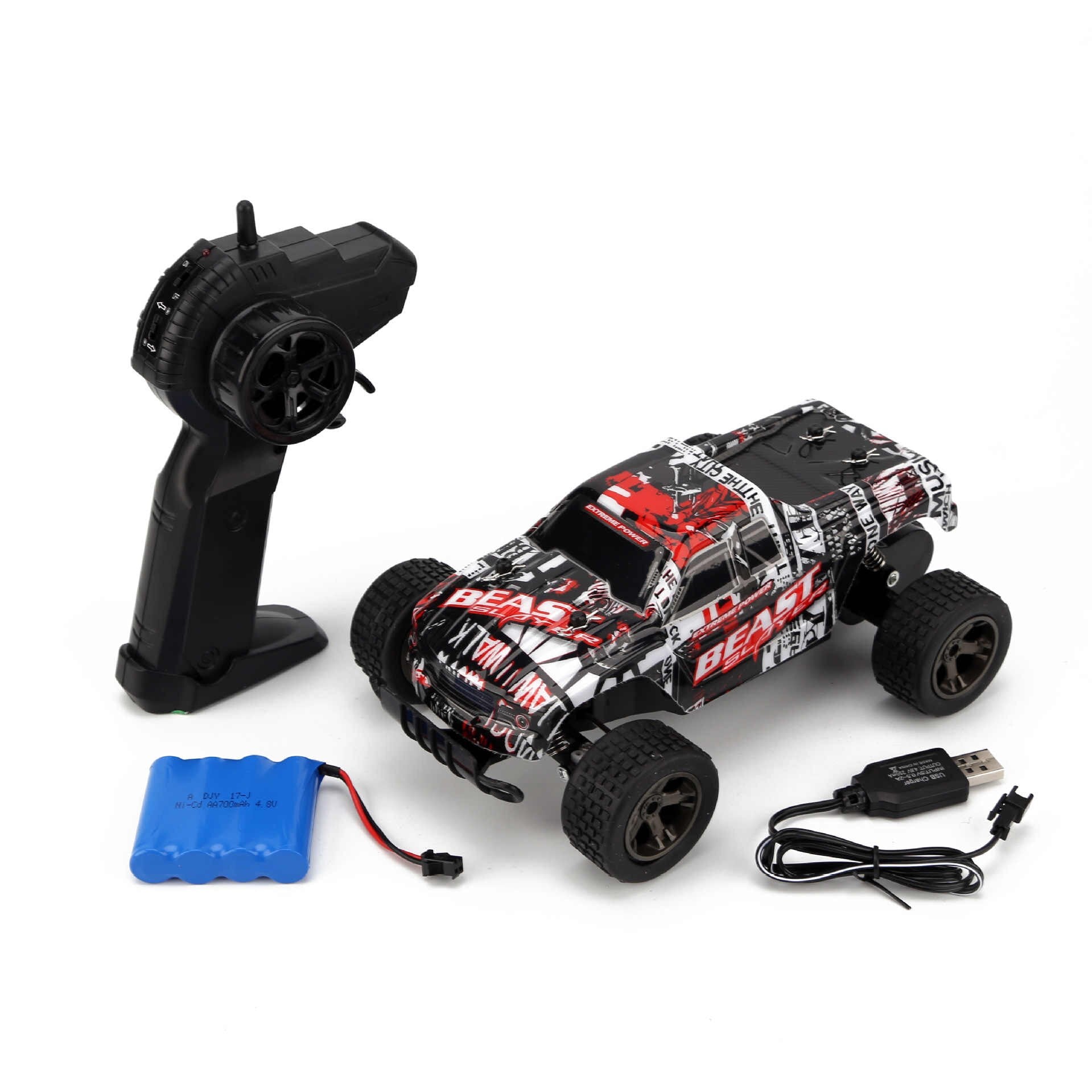 2.4GHz 1:18 Electric RC Car 2 WD Remote Control Off Road Cars Shock Absorber / Impact-resistant PVC Shell Toy Car for Children