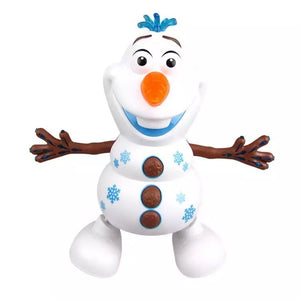 2021 Dancing Snowman Olaf Robot With 5 Music Led Music Flashlight Electric Action Figure Model Kids Toy Christmas Gift