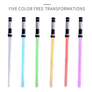 2PCS Laser Lightsaber Boy Gril Toys Darth Vaders Sword Cosplay Bow Toy Double Light Saber Sword Toys With Sound Laser Xmas Gifts