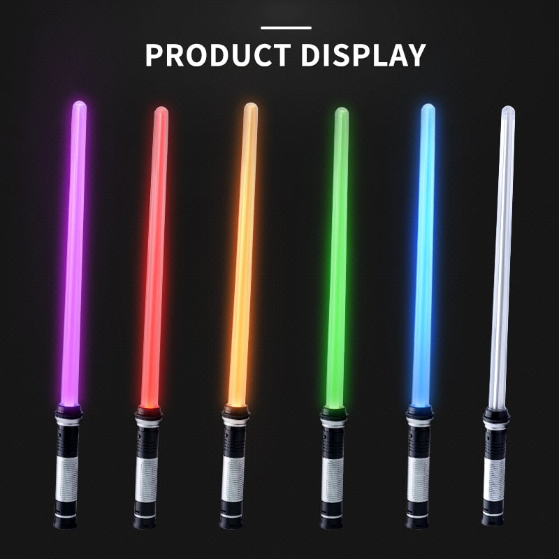 2PCS Laser Lightsaber Boy Gril Toys Darth Vaders Sword Cosplay Bow Toy Double Light Saber Sword Toys With Sound Laser Xmas Gifts