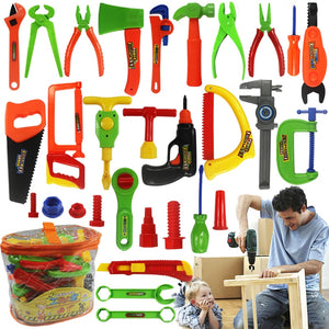 34PCS/Set Garden Tool Toys For Children Repair Tools Pretend Play Environmental Plastic Engineering Maintenance Tool Toys Gifts