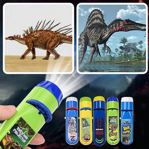 5PC Kid Flashlight Story Book Projector Torch Early Educational Light-up Toy Sleep Light Learning Christmas Present For Children