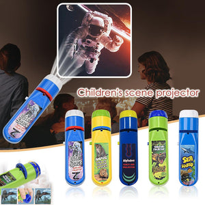 5PC Kid Flashlight Story Book Projector Torch Early Educational Light-up Toy Sleep Light Learning Christmas Present For Children