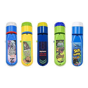 5PC Kid Flashlight Story Book Projector Torch Early Educational Light-up Toy Sleep Light Learning Christmas Present For Children