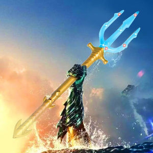 60cm Movie Superhero Aquaman Trident Toy Arthur Curry Orin Weapon Light up sword LED Flashing Lightstick for Kids party prop toy