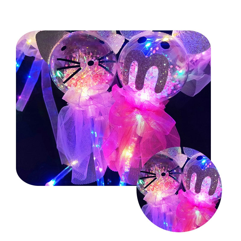 Concert Magic Stick LED Toys Star Ball Fairy Stick Colorful Cartoon Wave Ball Flash Wand Children Toys Party Light Sticks Con