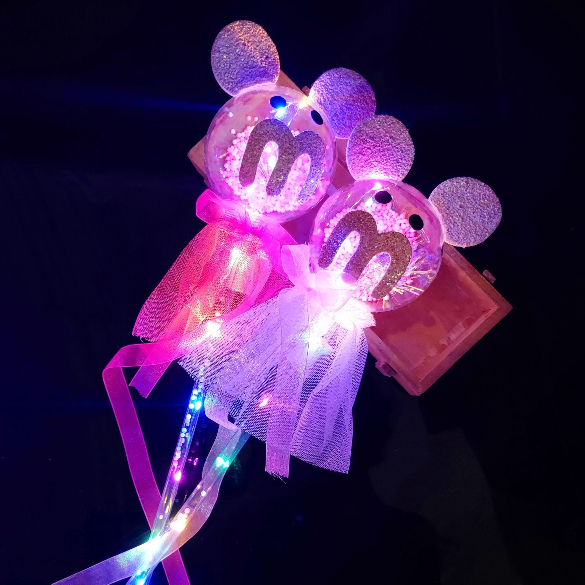 Concert Magic Stick LED Toys Star Ball Fairy Stick Colorful Cartoon Wave Ball Flash Wand Children Toys Party Light Sticks Con