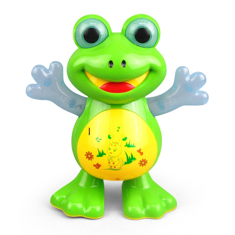 Electric Cartoon Little Frog Light Sound Moving Music Toy Multi-functional Universal Green Cartoon Frog Funny Gift For Children