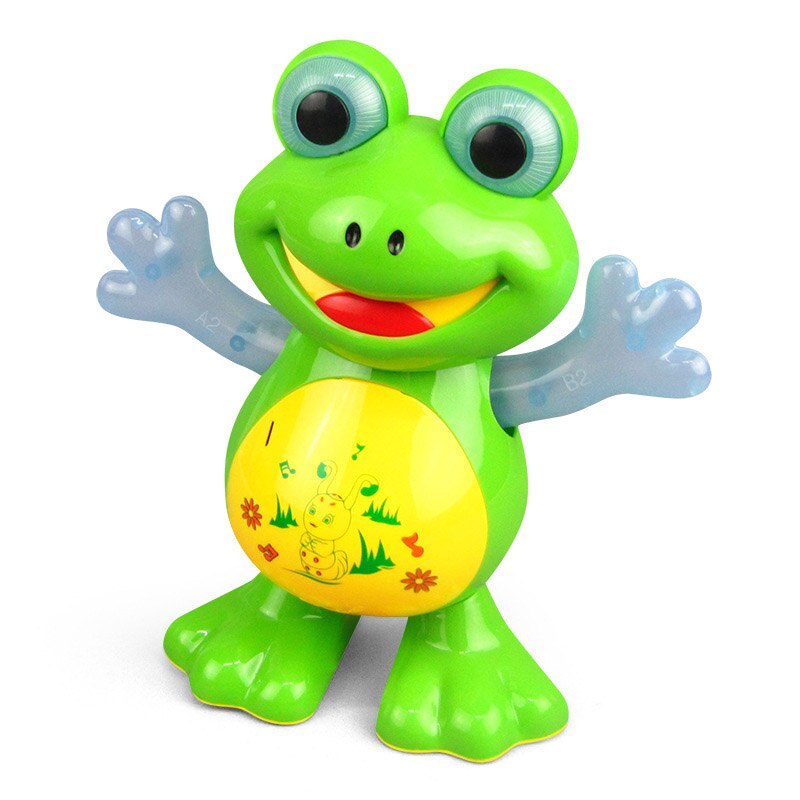 Electric Cartoon Little Frog Light Sound Moving Music Toy Multi-functional Universal Green Cartoon Frog Funny Gift For Children