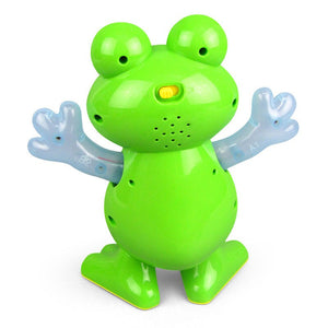 Electric Cartoon Little Frog Light Sound Moving Music Toy Multi-functional Universal Green Cartoon Frog Funny Gift For Children