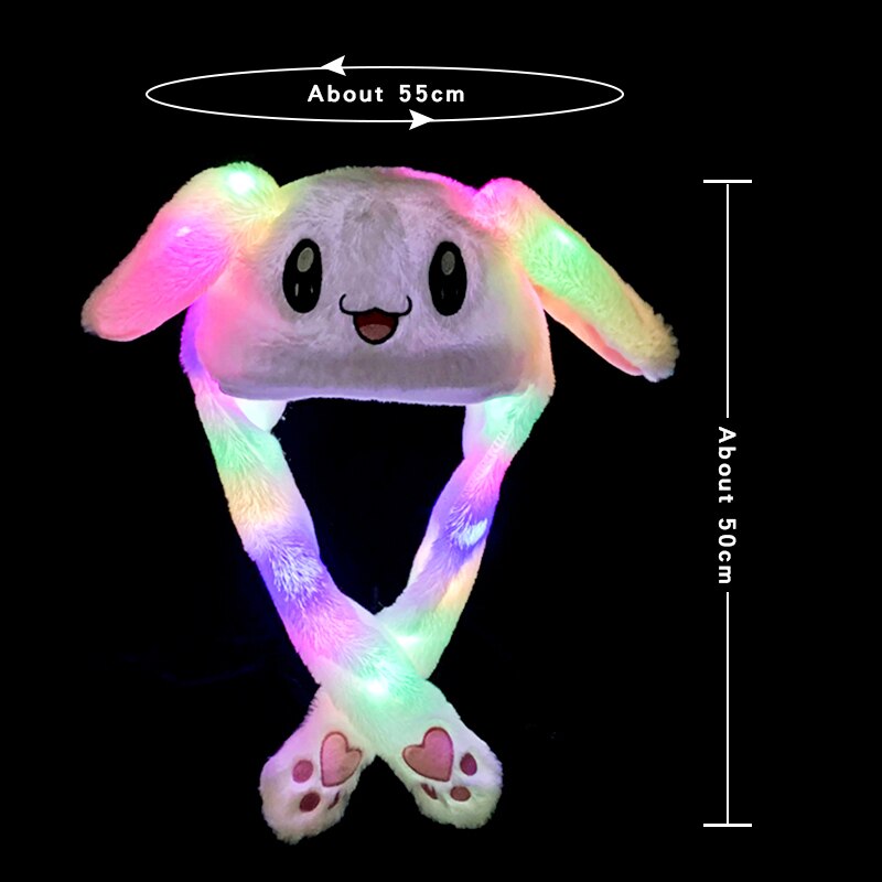 Funny Rabbit Hats Girls Boys Kids Toys LED Light Flash Cute Bunny Ears Moving Jumping Hats Plush Rabbit Caps Toys Children Gifts