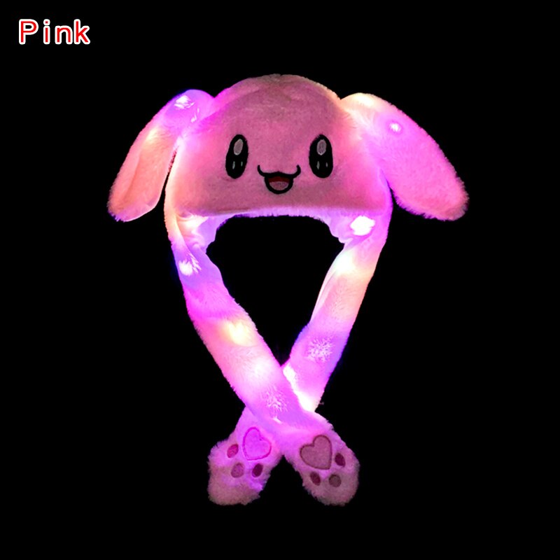 Funny Rabbit Hats Girls Boys Kids Toys LED Light Flash Cute Bunny Ears Moving Jumping Hats Plush Rabbit Caps Toys Children Gifts