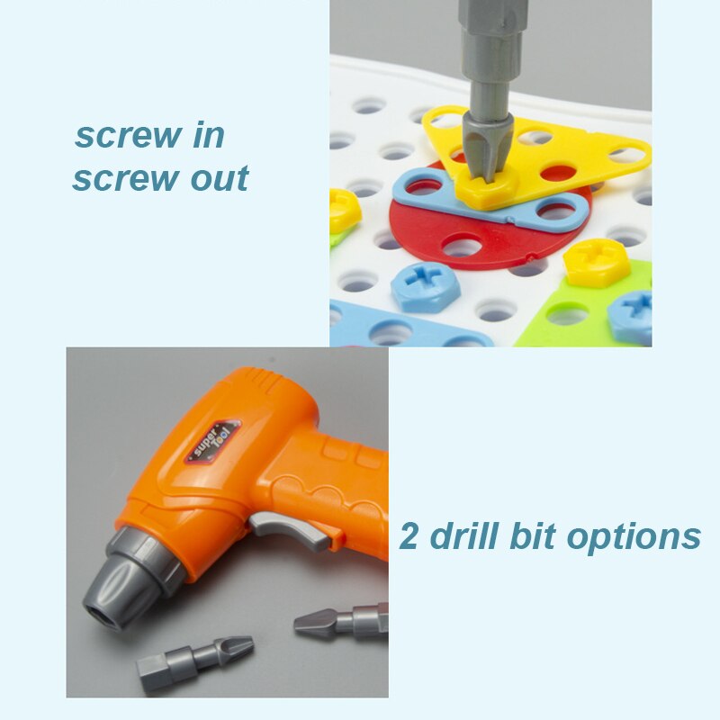 Kids Tool Toys Electric Drill Screws Toy Plastic Simulation Maintenance Tool Educational Toy Pretend Play Tool Toys for Boys