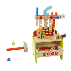 Kids Workbench with Repairing Tools  Wooden Toys Set  Baby Boy Gift Learning Toy Construction Kit Pretend Playset