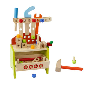 Kids Workbench with Repairing Tools  Wooden Toys Set  Baby Boy Gift Learning Toy Construction Kit Pretend Playset