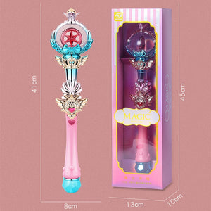 Luminous Toys Electric Lights Music Girl Children's Hand Hold Starry Sky Magic Wand Scepter Plastic Princess Queen Play Role Toy