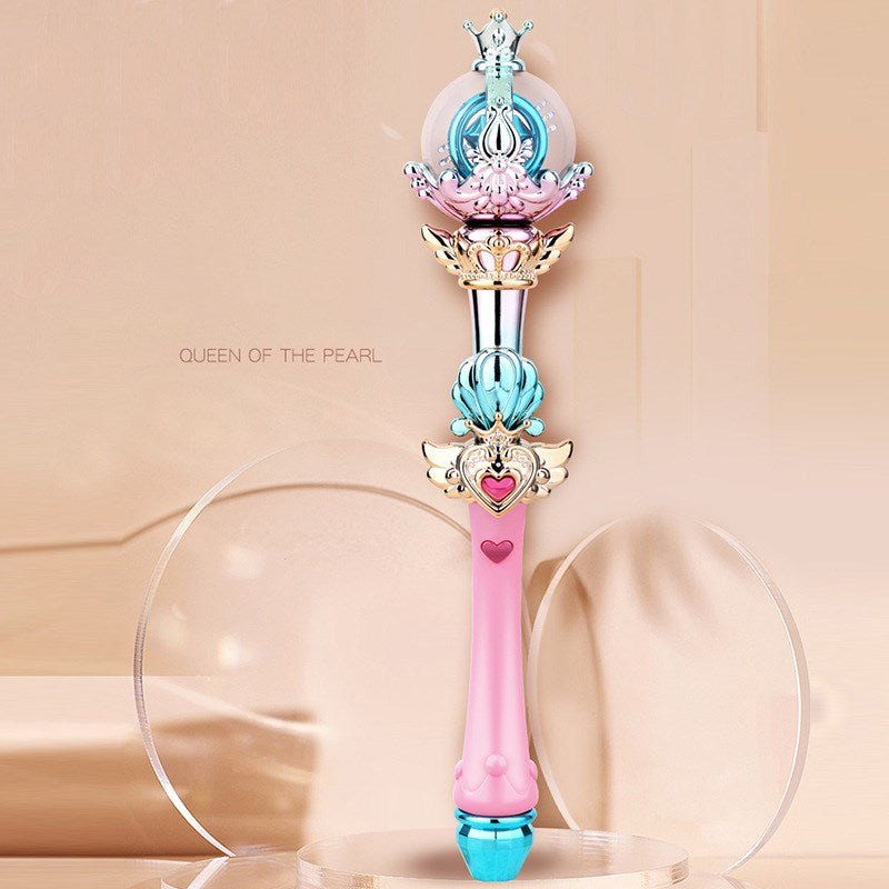 Luminous Toys Electric Lights Music Girl Children's Hand Hold Starry Sky Magic Wand Scepter Plastic Princess Queen Play Role Toy