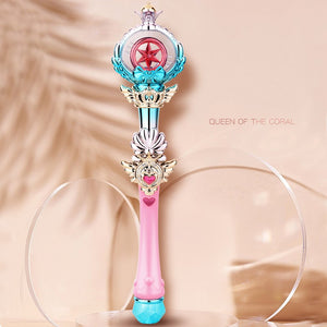 Luminous Toys Electric Lights Music Girl Children's Hand Hold Starry Sky Magic Wand Scepter Plastic Princess Queen Play Role Toy