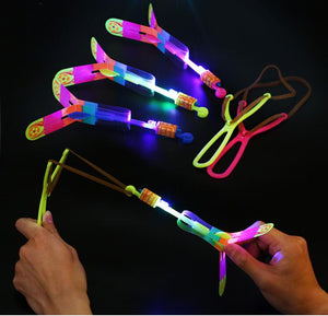 baby toy 100Pcs/lot or 50pcs y-shape random color Light Arrow Flying Toy LED Lighting Flash Toys Party Fun Gift Catapult