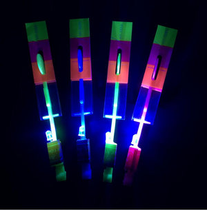 baby toy 100Pcs/lot or 50pcs y-shape random color Light Arrow Flying Toy LED Lighting Flash Toys Party Fun Gift Catapult